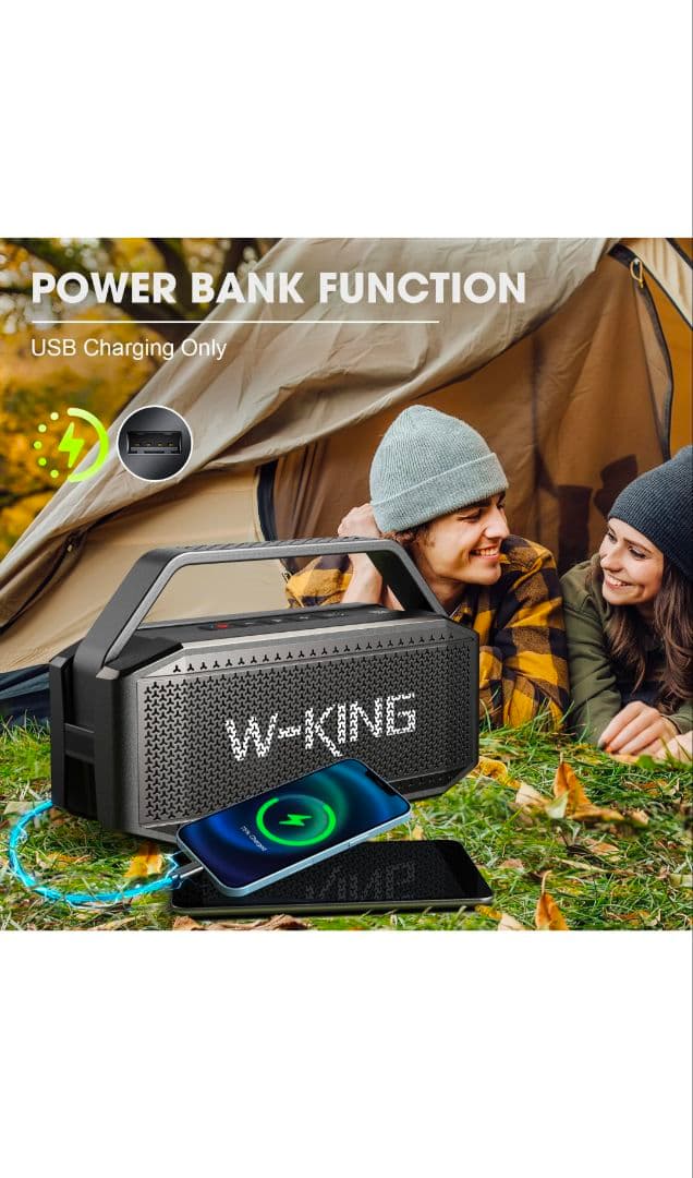 W-KING 60W RMS 100Wピーク、スピーカー bluetooth