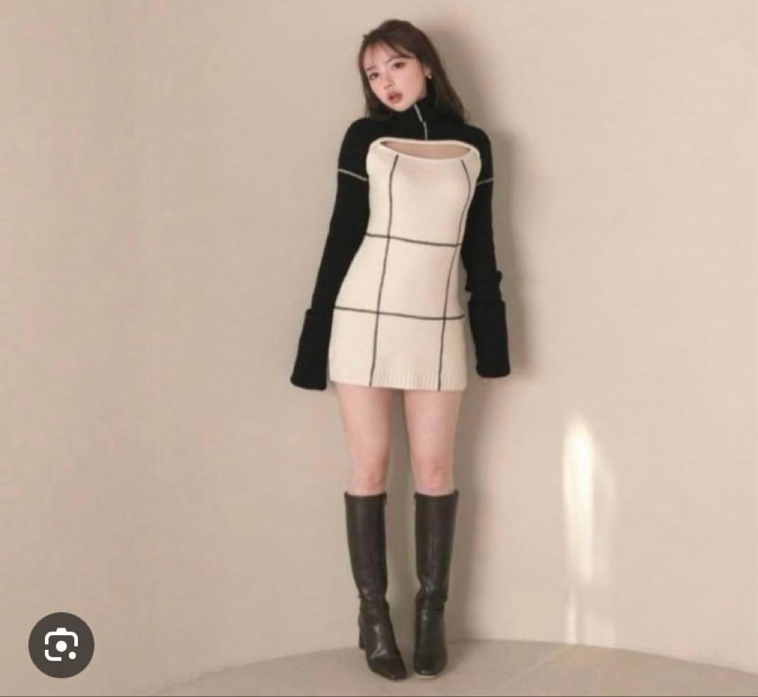 andmary Milo mini dress ivory ワンピース　ニット