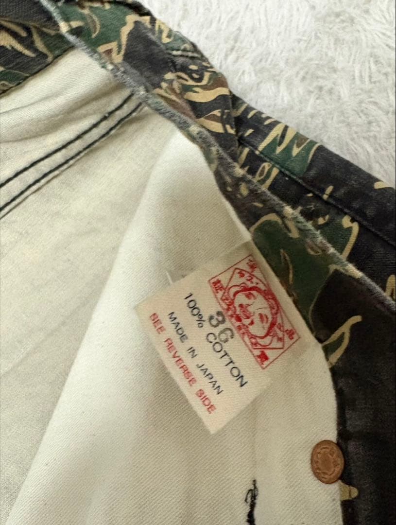 H*o様 EVISU 迷彩カモフラージュ　ハーフショートパンツ サイズ36