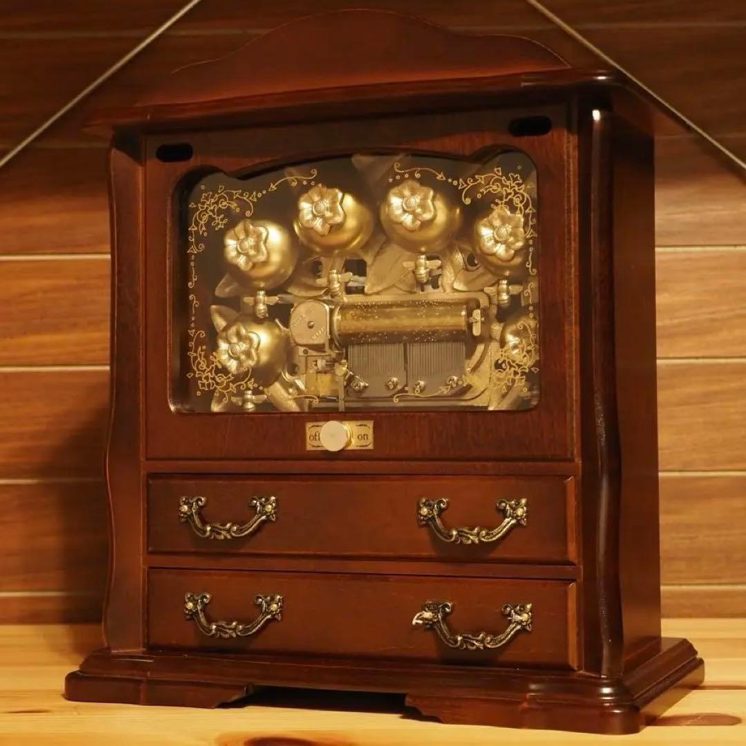 美品 SANKYO サンキョー オルゴール 青きドナウ ジュエリーボックス 蜂