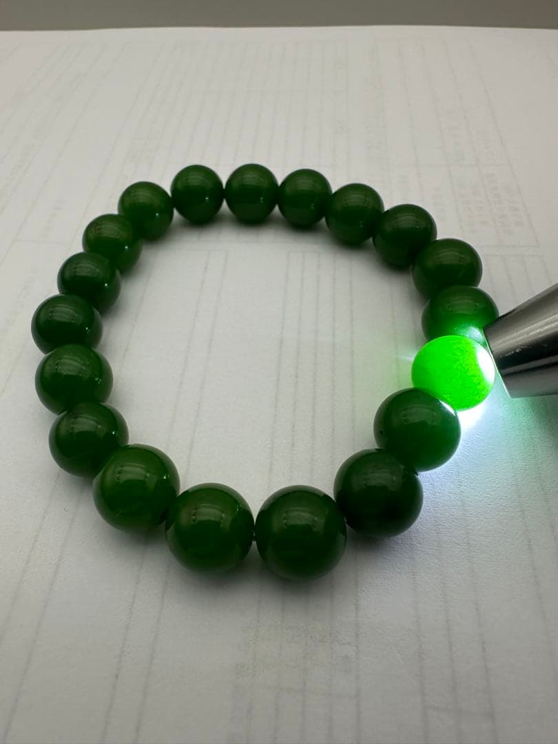 ☆天然☆極上品 極潤糸魚川翡翠美麗☆ろうかん質☆ブレスレット【新品】