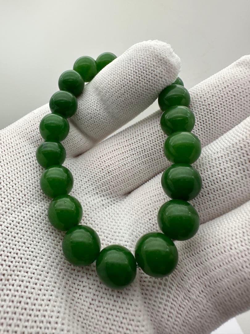 ☆天然☆極上品 極潤糸魚川翡翠美麗☆ろうかん質☆ブレスレット【新品】