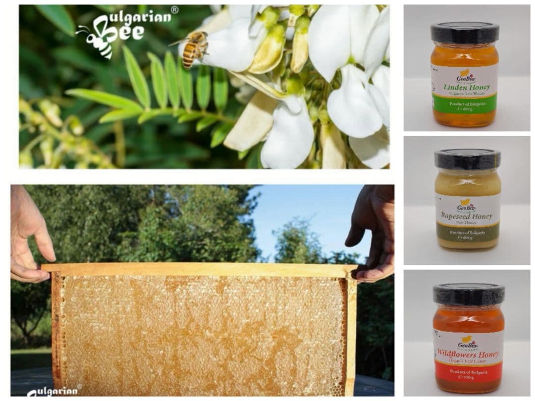 3.6kgオーガニック 生アカシア4瓶とオガニク生ラベンダー 蜂蜜4瓶ブルガリア