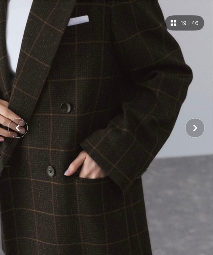 《完売》【ADAM ET ROPE'】ダブルブレストツイード＆チェックジャケット