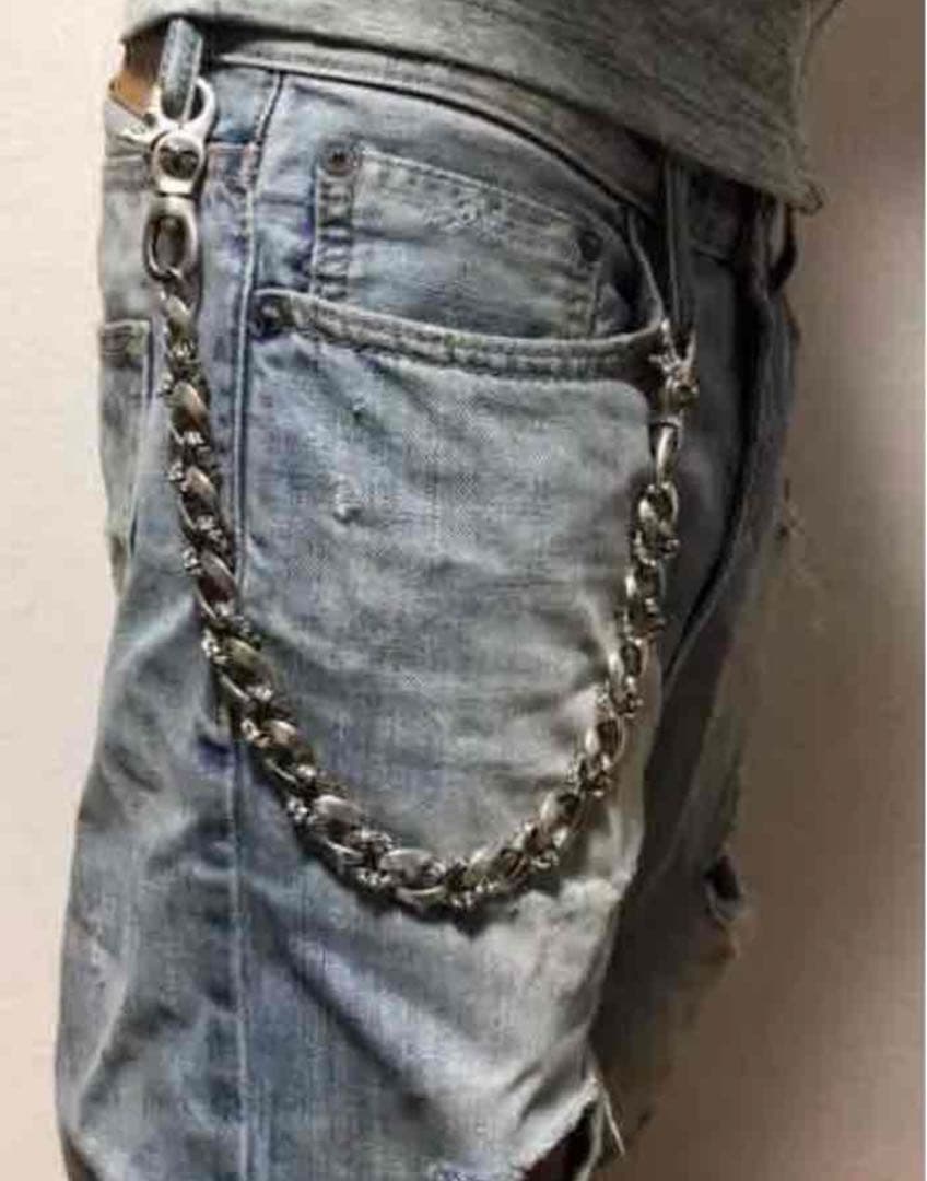 ファンシー ウォレットチェーン 2クリップ シルバー925