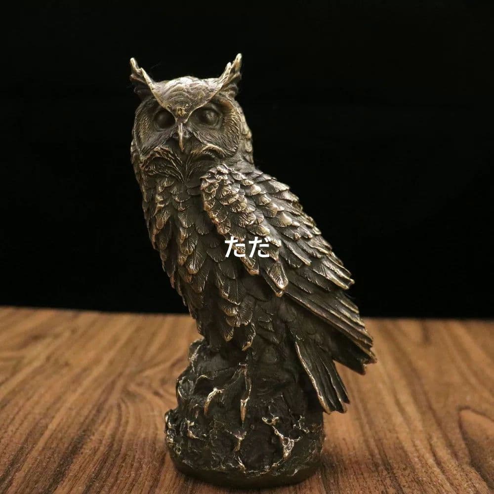 銅器 フクロウ 玄関 茶台 書房 装飾品 工芸品 置物
