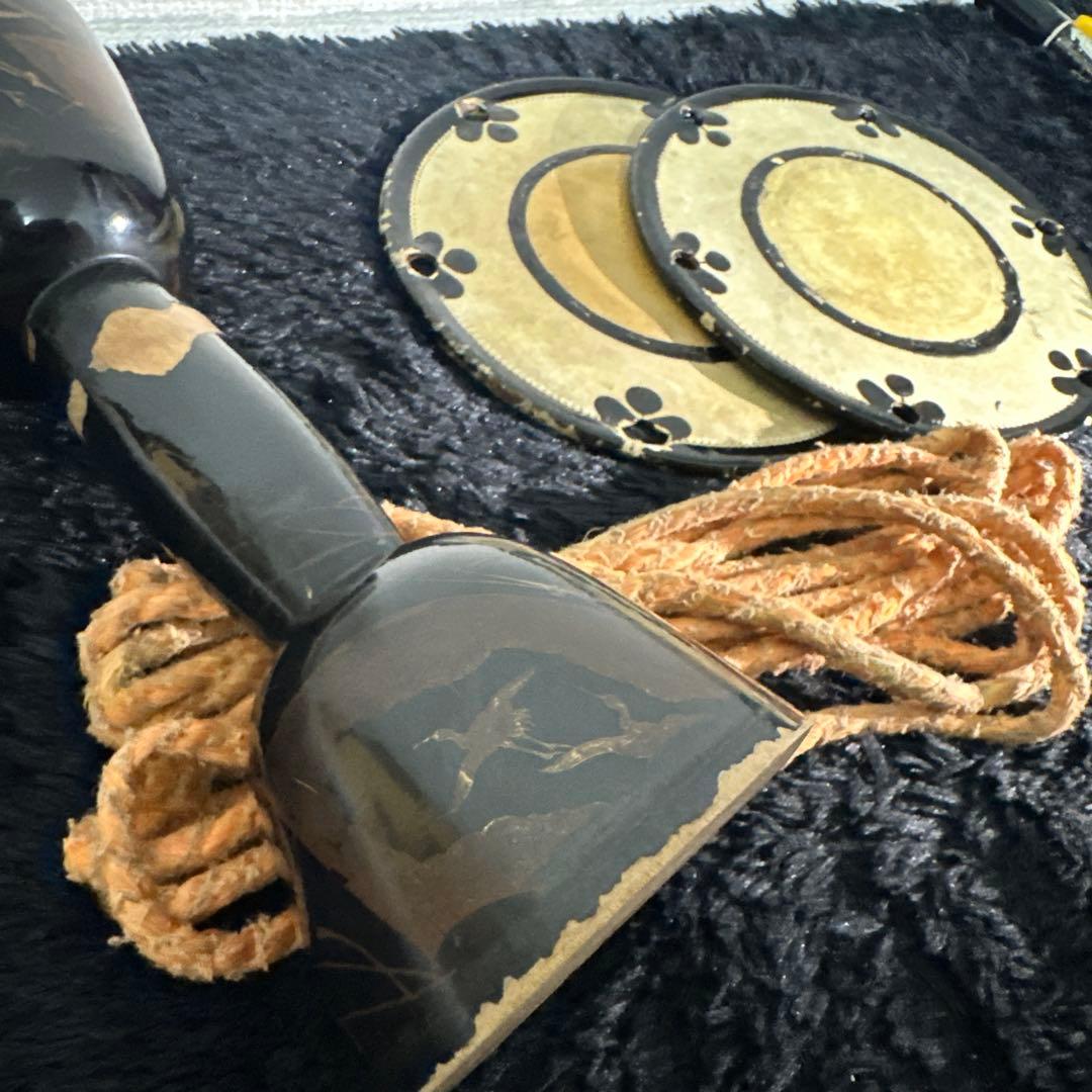 和楽器 小鼓 アンティーク ビンテージ 年代物 太鼓 雅楽 金蒔絵 打楽器