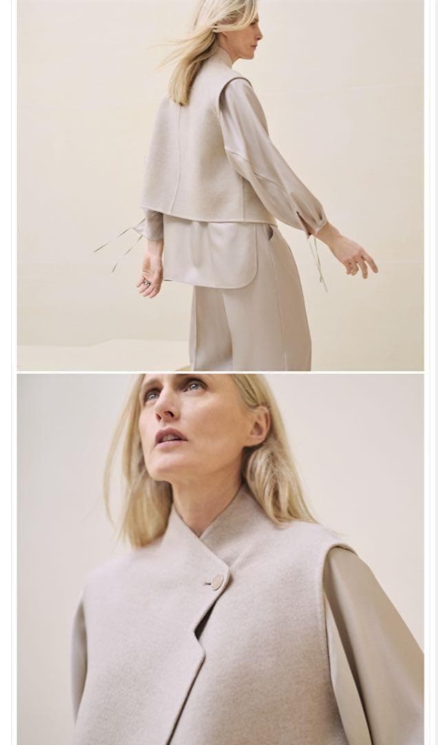 61万✨24年 未使用 エルメス ダブルフェイスジレ カシミヤ100% ベージュ