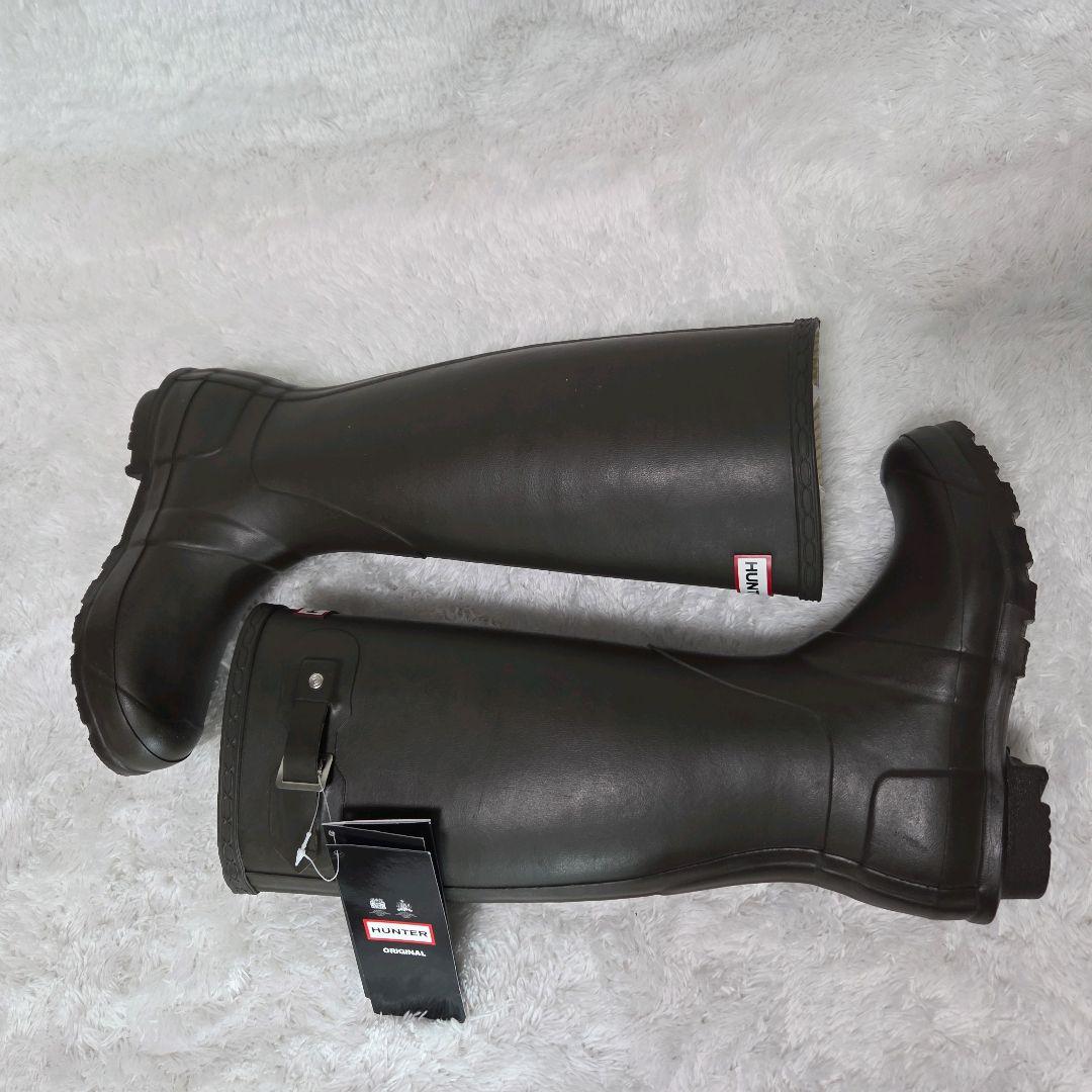 【新品未使用☆】HUNTER レインブーツ ダークブラウン　23.5～24cm
