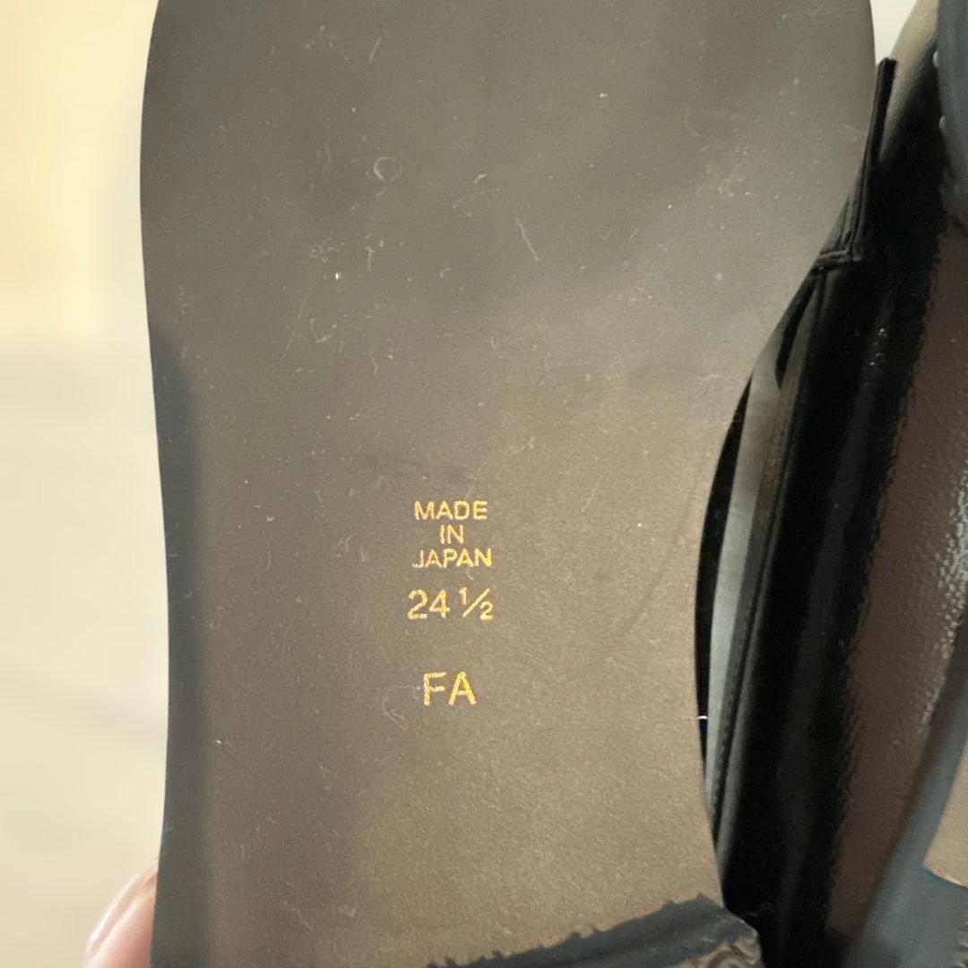 Diana 黒 リボン付きローファー　24.5