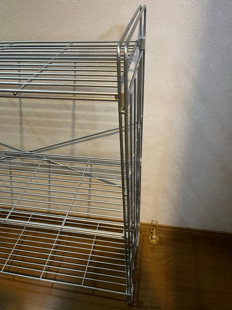 ※tora※【無印】中でも外でも使えるワイヤーラック（3段）