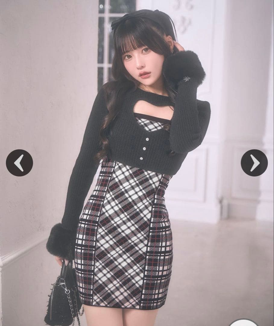 ハートカットニットワンピース XS