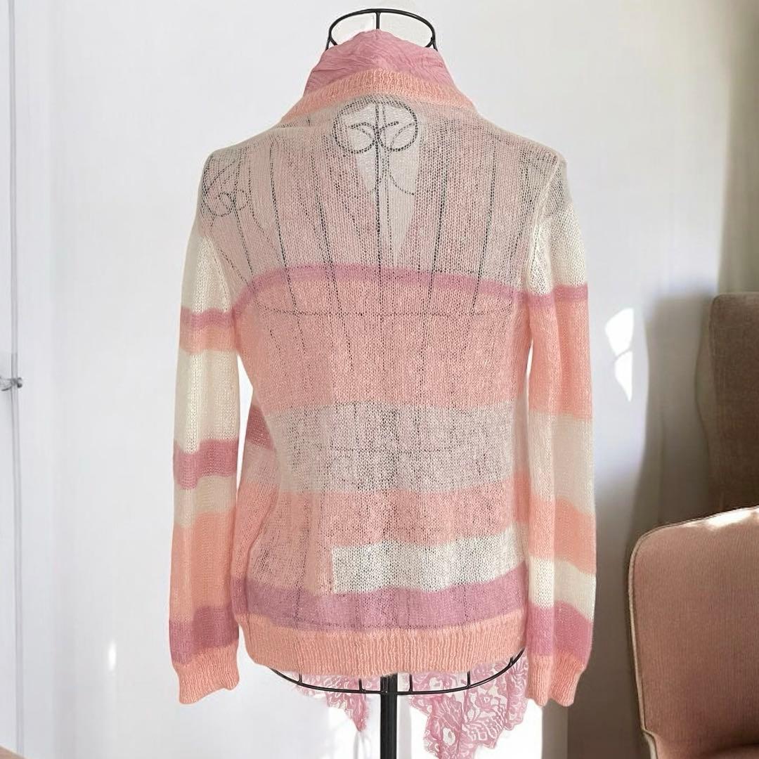 ERMANNO SCERVINO モヘヤ混ニット　カーディガン ストール一ピンク