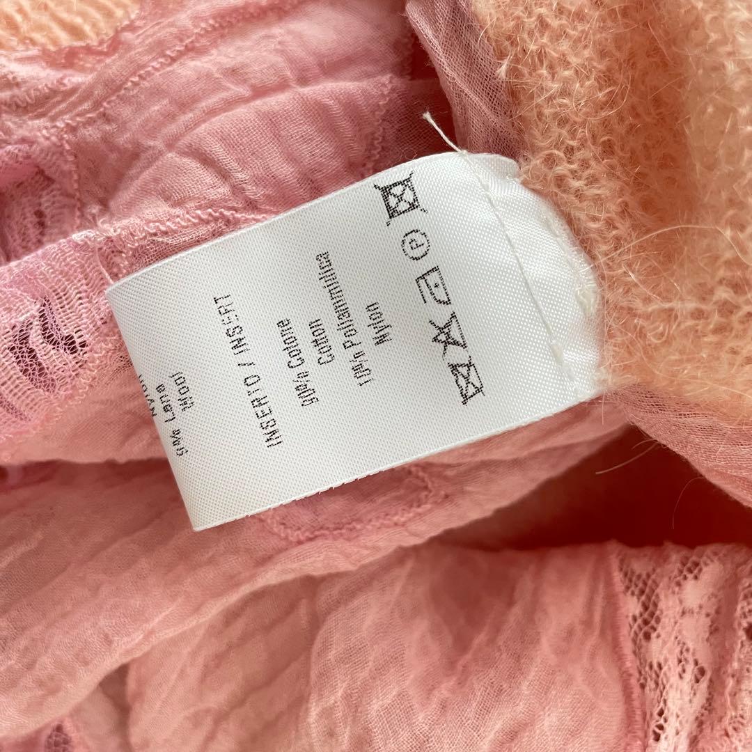 ERMANNO SCERVINO モヘヤ混ニット　カーディガン ストール一ピンク