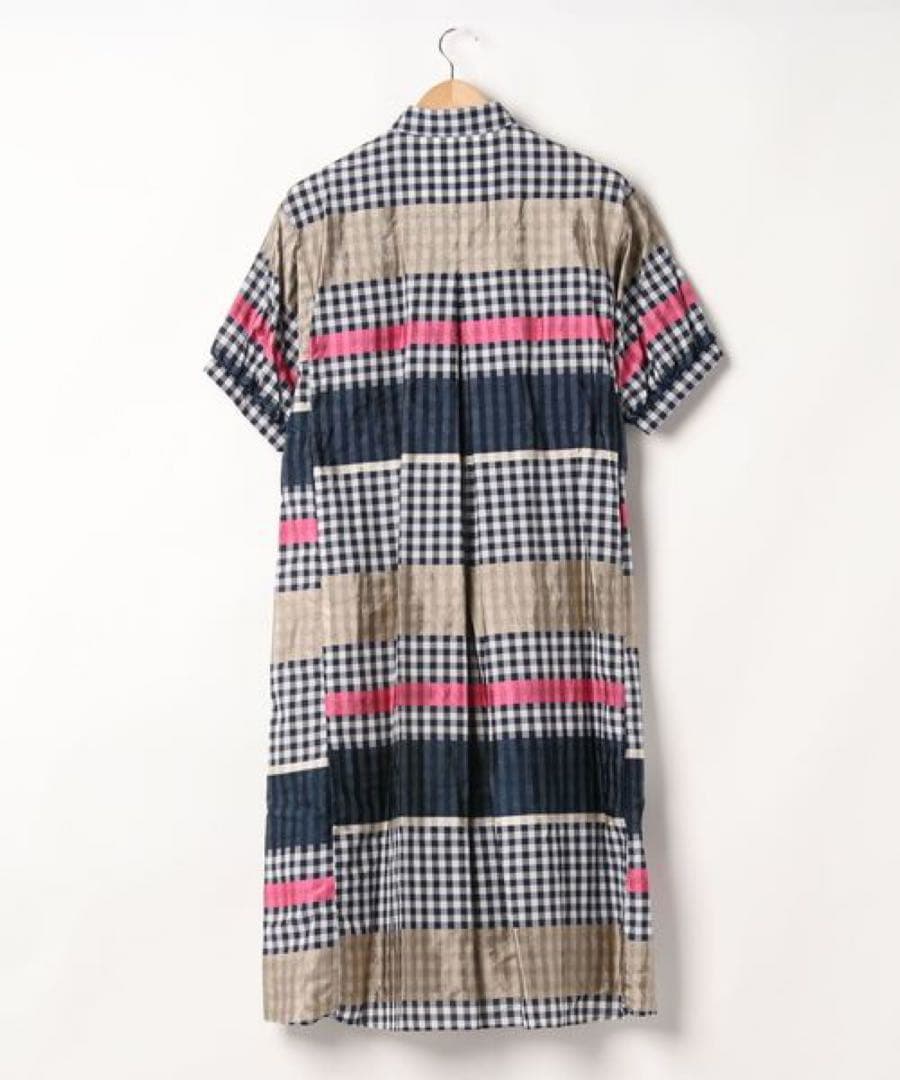 H.A.K ギンガムチェックブライトボーダーシャツワンピース