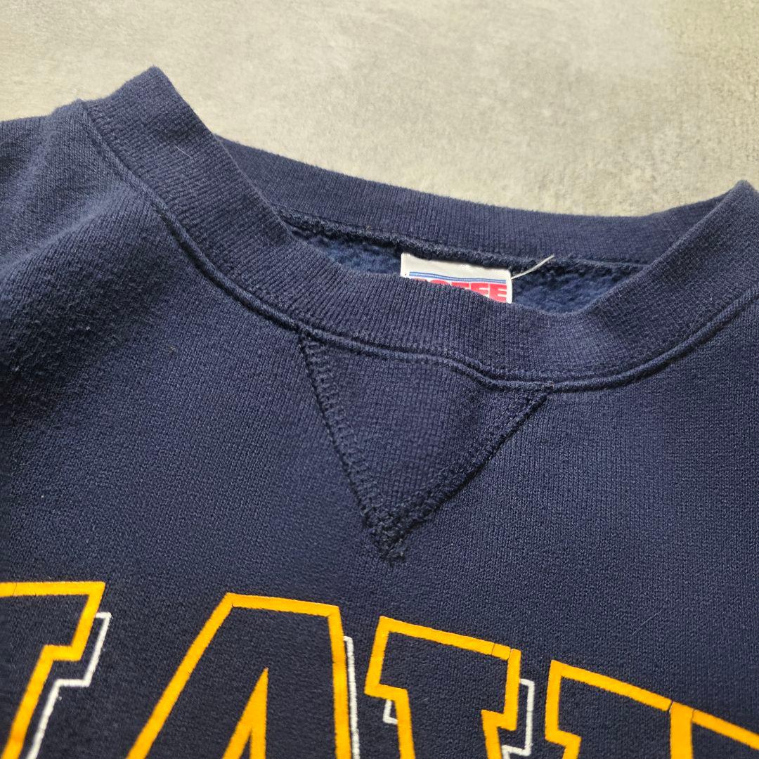 90sSOFFEソフィーU.S.NAVYアメリカ海軍前Vスウェットトレーナー紺L