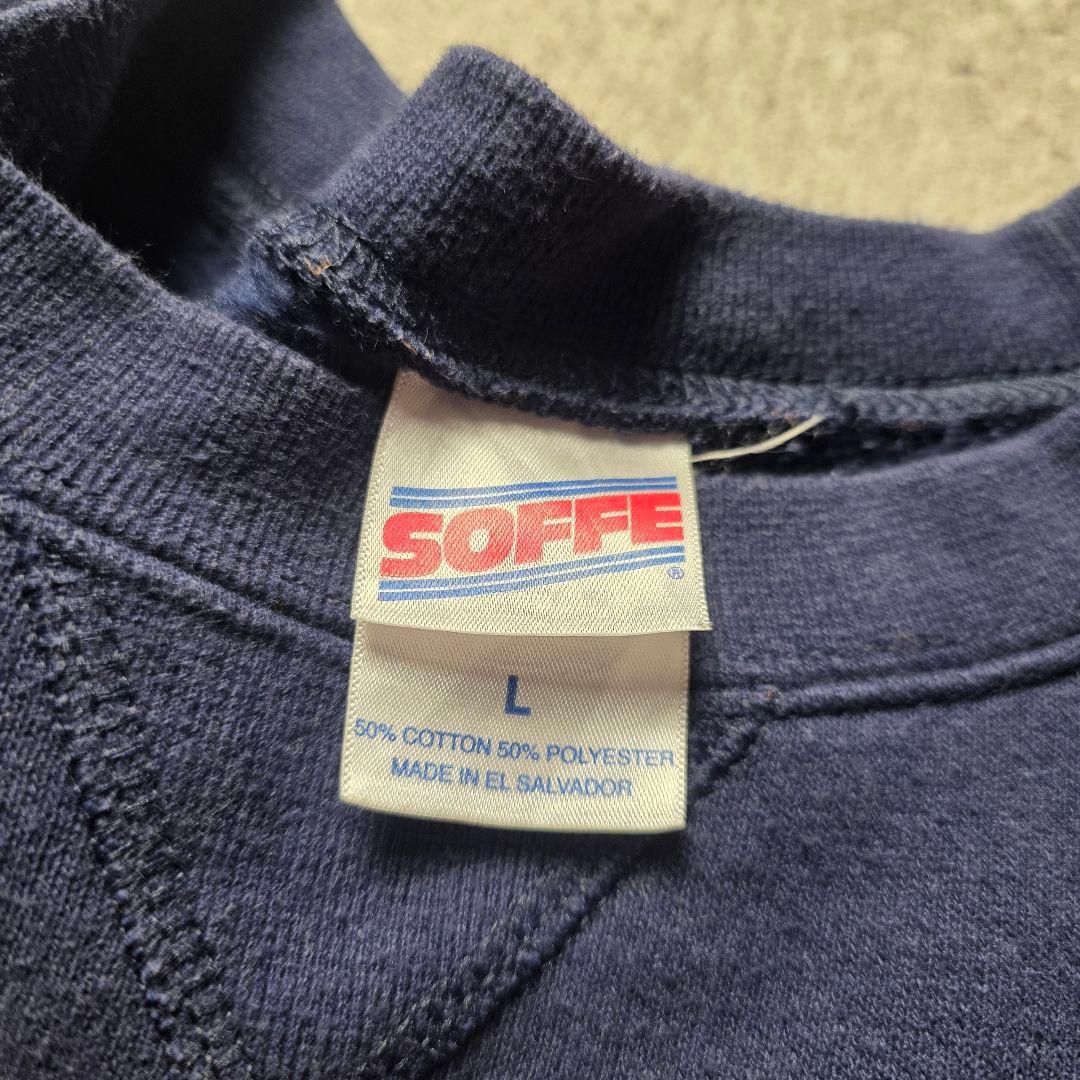 90sSOFFEソフィーU.S.NAVYアメリカ海軍前Vスウェットトレーナー紺L