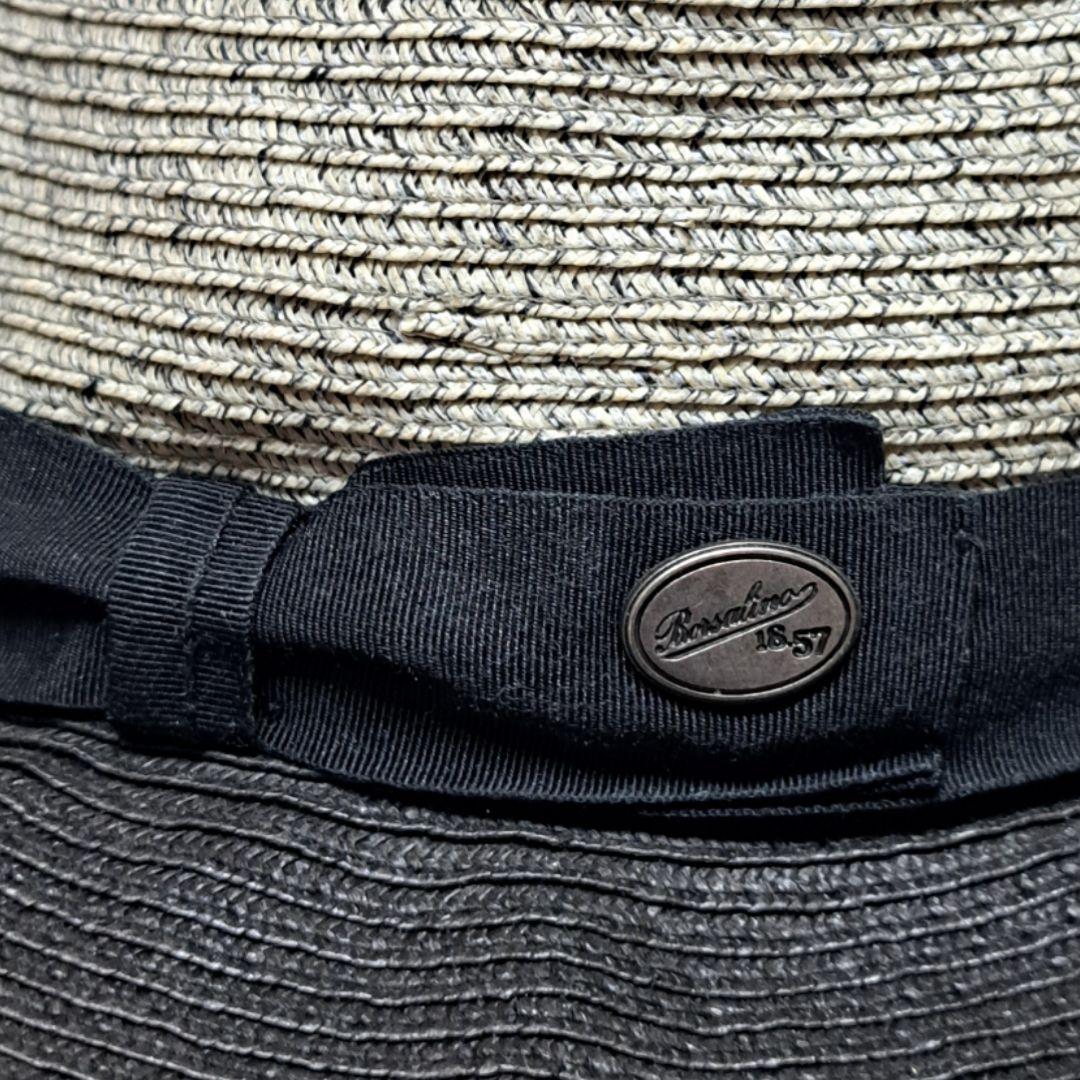 Borsalino ボルサリーノ　バイカラー　中折れ　ペーパーハット　59