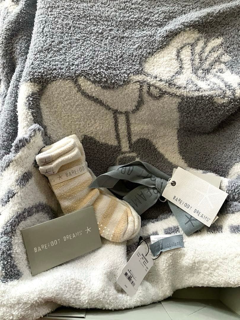 早い者勝ちクリスマスまで※【新品】ベアフットドリームス 木馬柄ブランケットセット