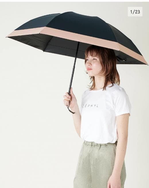 サンバリア100 折りたたみ日傘 ３段折 / コンビ ブラック 晴雨兼用