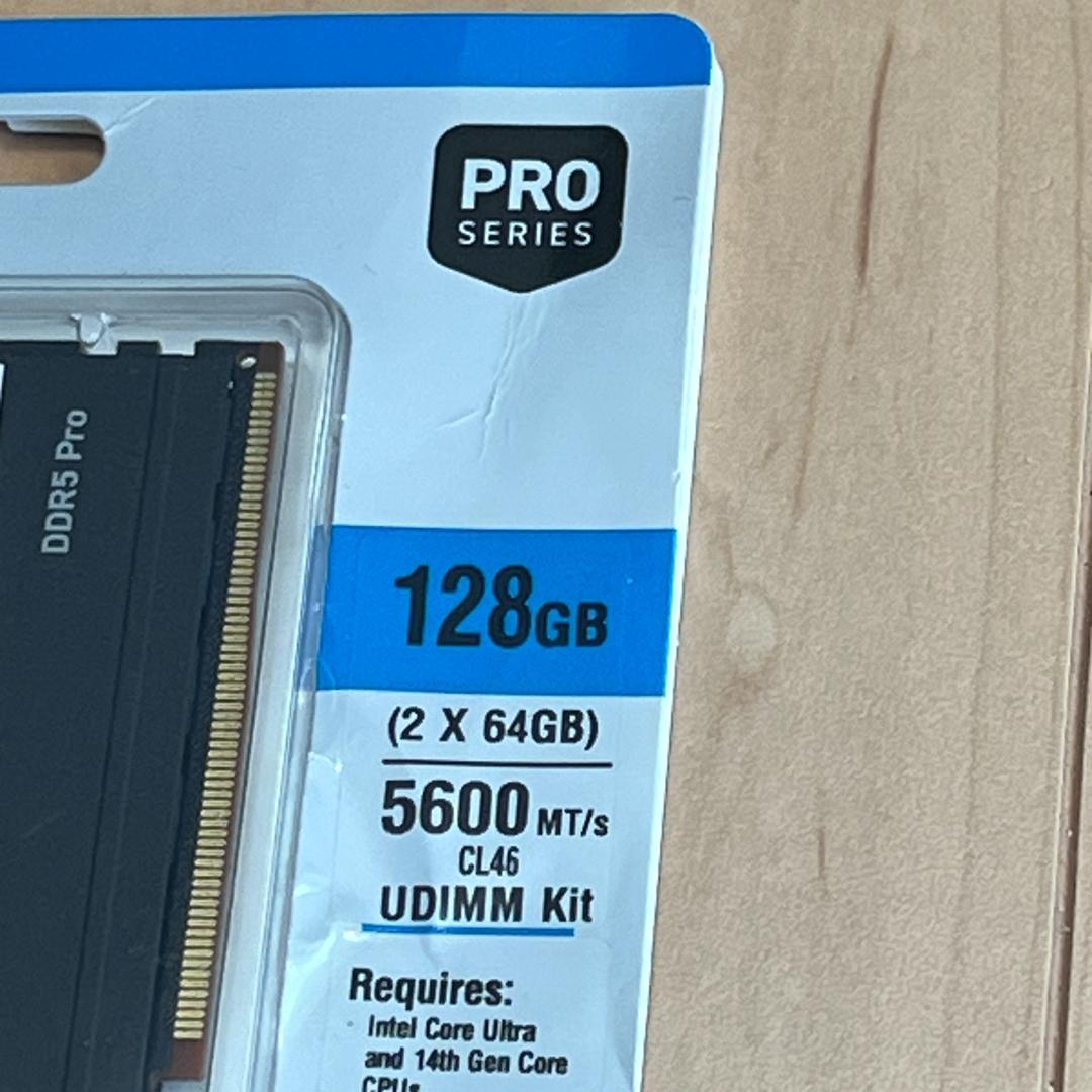 【未使用・開封跡あり】DDR5-5600メモリ64GB x2枚（Crucial）