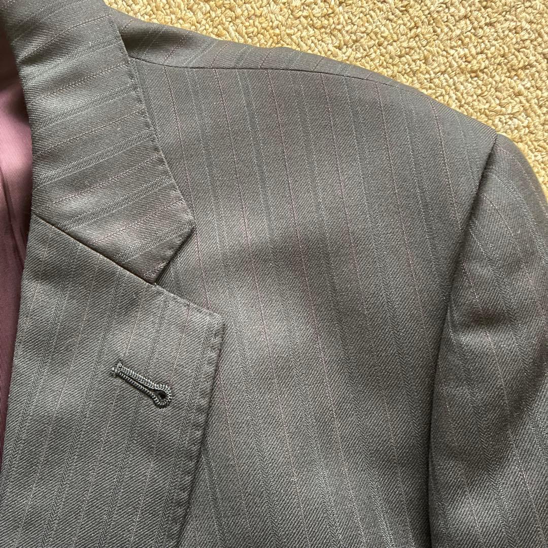 ポールスミスロンドン イタリア生地 ブラックストライプスーツ Lサイズ