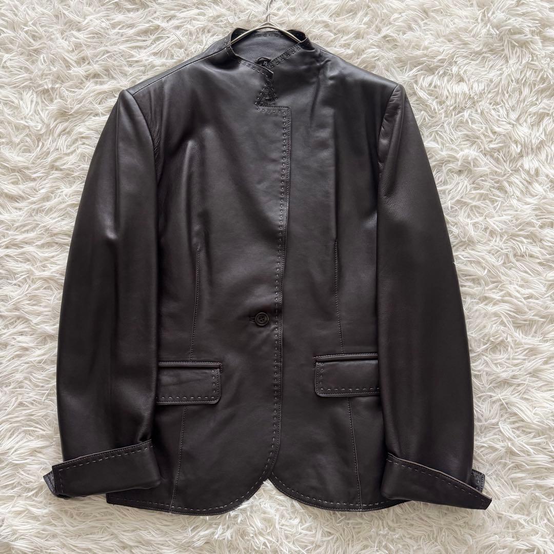 【バルマン】レザージャケット　羊革　ブラウン　茶色　15号