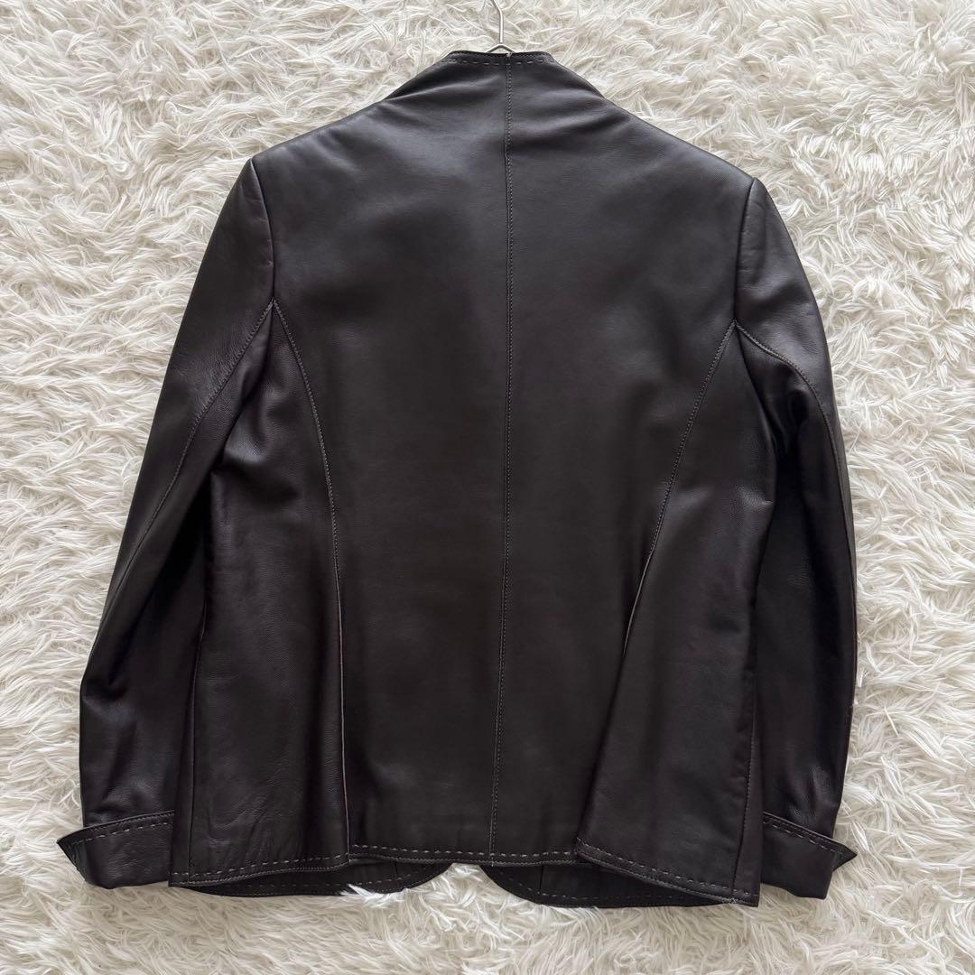 【バルマン】レザージャケット　羊革　ブラウン　茶色　15号