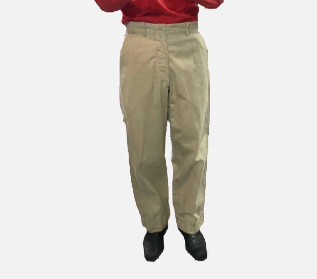50s US ARMY チノパン 米軍 実物 30×29 アルミジップ ボロ