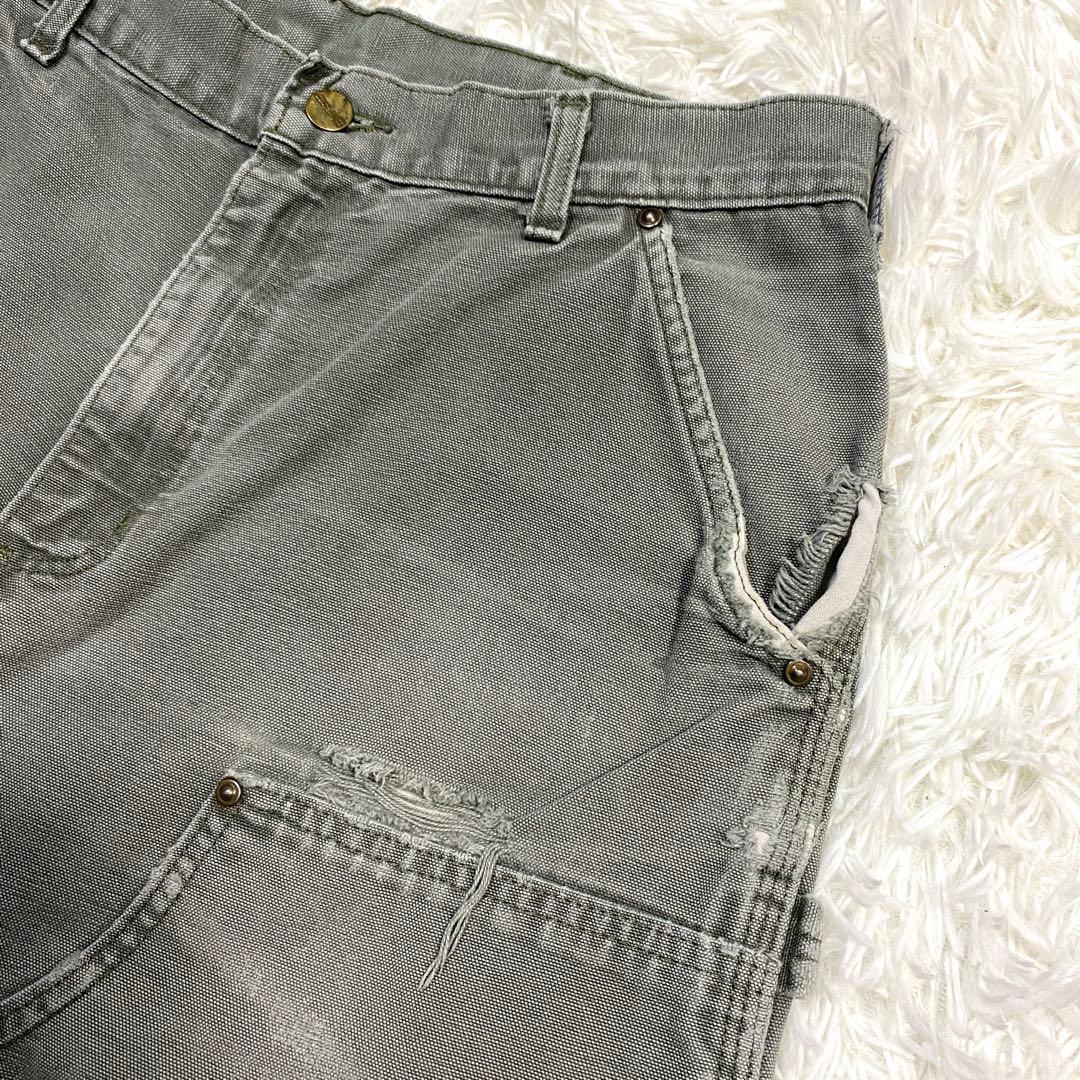 ワ*ル様 襤褸・鬼フェード　カーハート　ダブルニー　モスグリーン　B136 MO