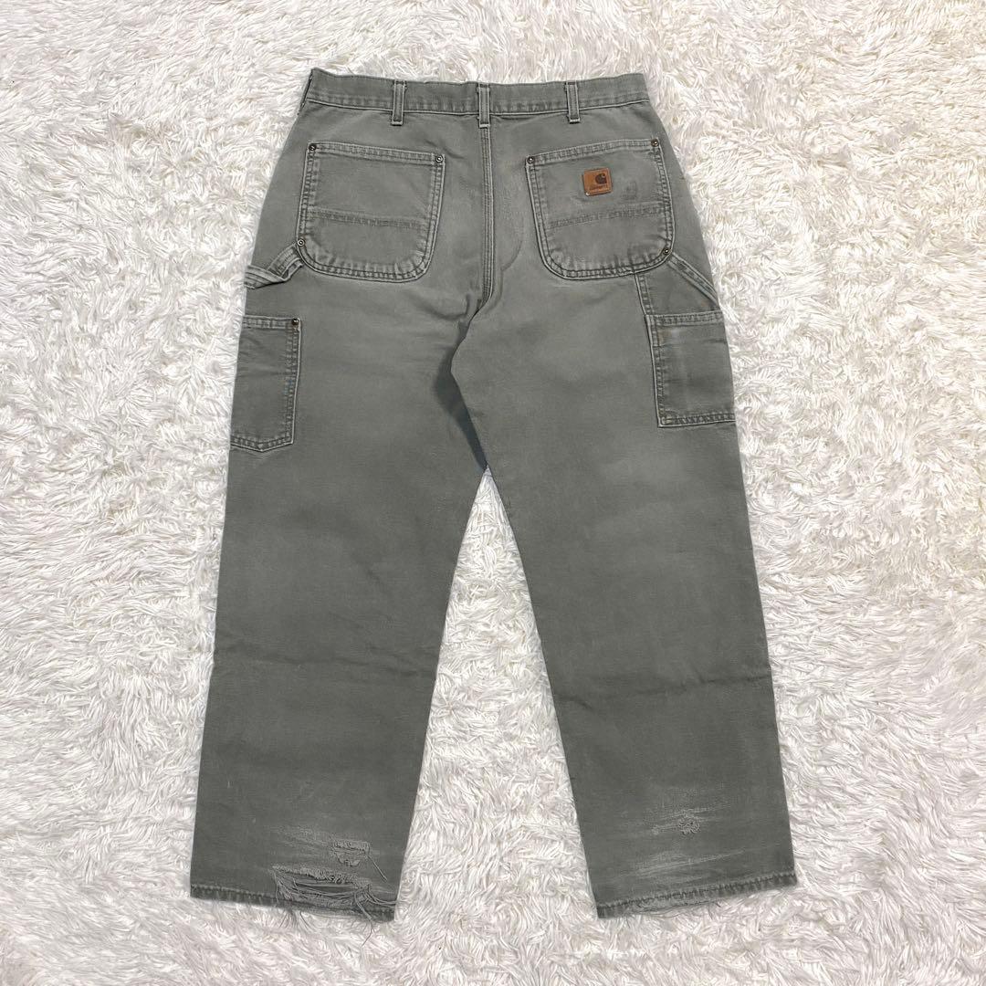 ワ*ル様 襤褸・鬼フェード　カーハート　ダブルニー　モスグリーン　B136 MO