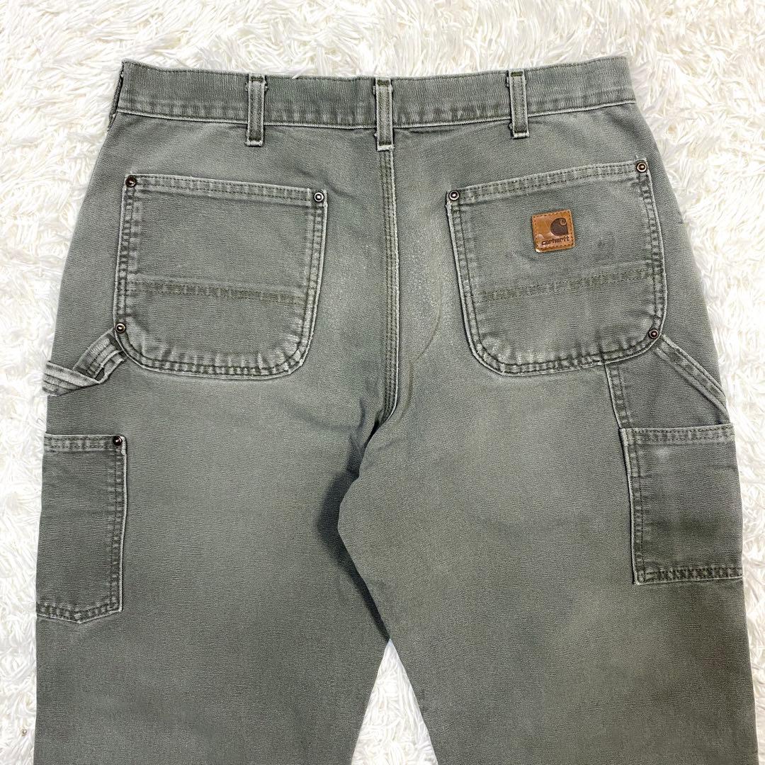 ワ*ル様 襤褸・鬼フェード　カーハート　ダブルニー　モスグリーン　B136 MO