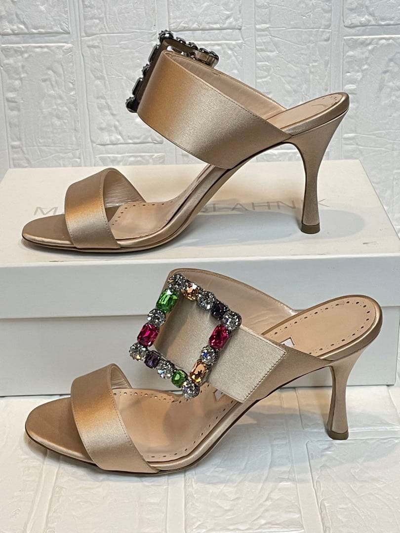 【未使用】Manolo Blahnik（マノロブラニク）サテンミュールサンダル❤︎