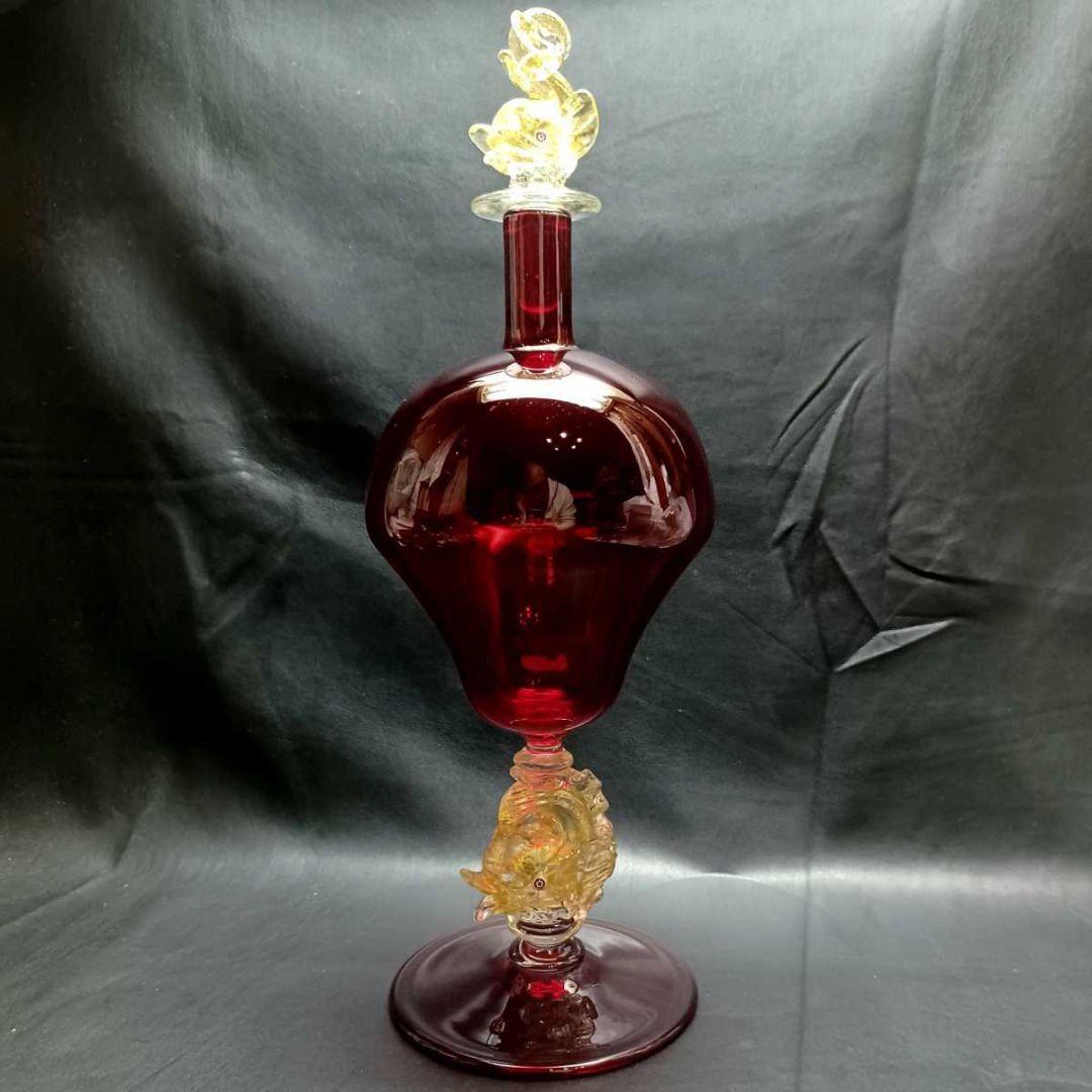 MURANO 38㎝ ムラノ ドルフィン モチーフ デカンタ & グラス セット