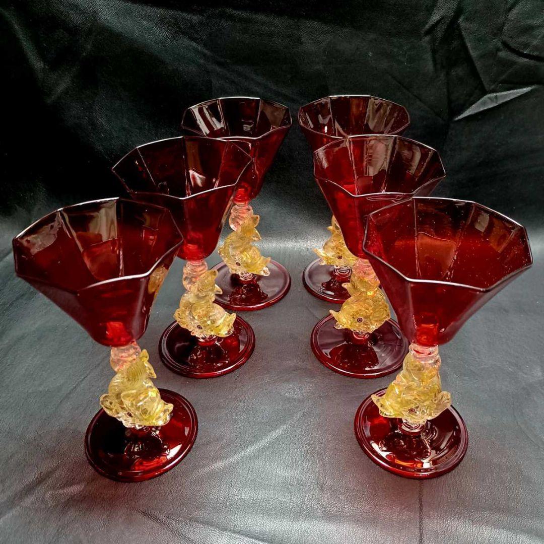 MURANO 38㎝ ムラノ ドルフィン モチーフ デカンタ & グラス セット