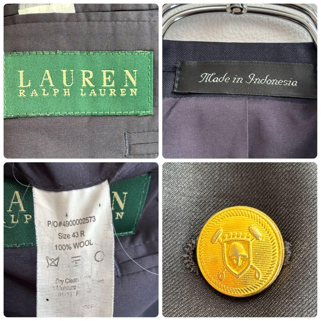 ローレンラルフローレン[2XL 金ボタン]テーラードジャケット ネイビー 紺ブレ