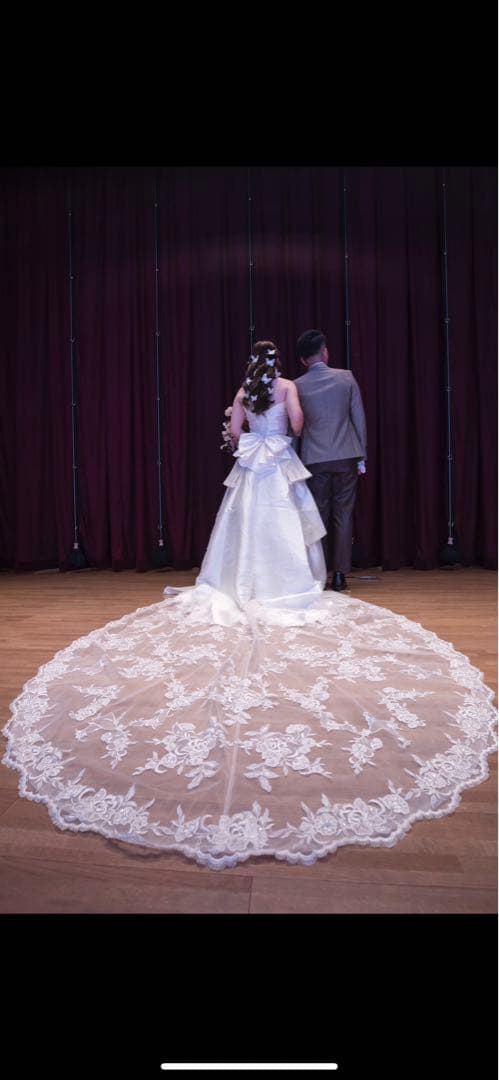 ウェディングドレス　サテン　チャペル　9号　結婚式　前撮り　ドレス