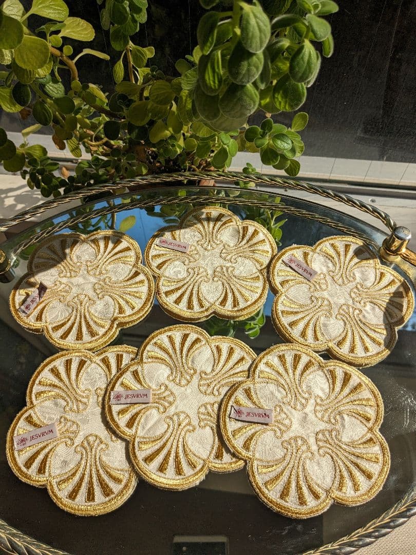 イタリア製センターマット1枚&コースター5枚セットイエズルム