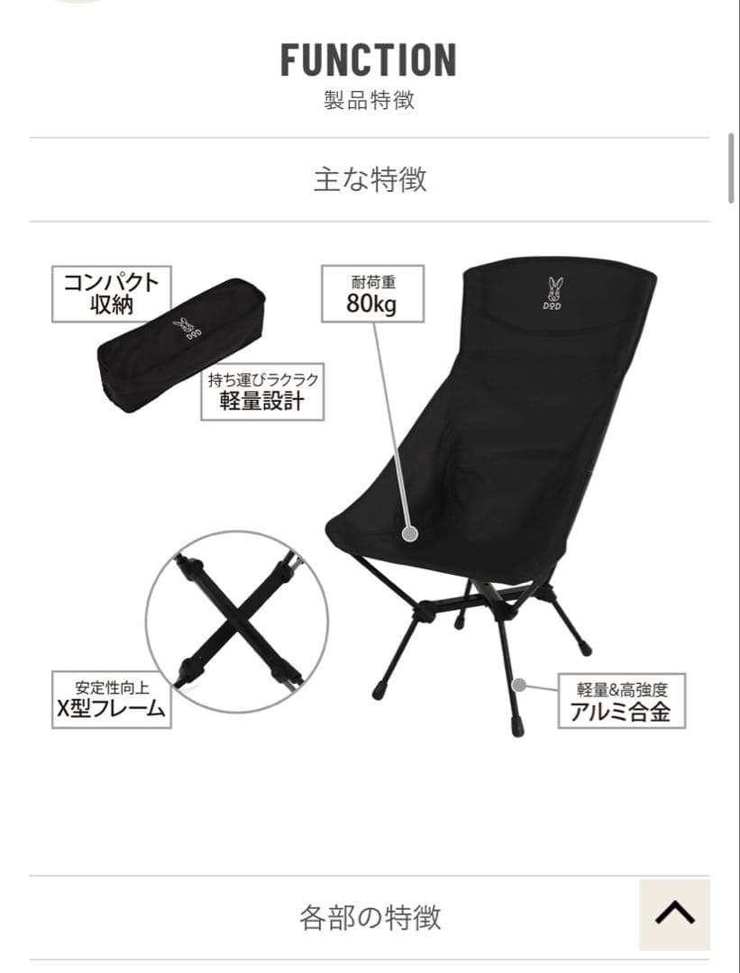 DOD スワルスエックスハイ ハイバックチェア C1-592-BK ブラック