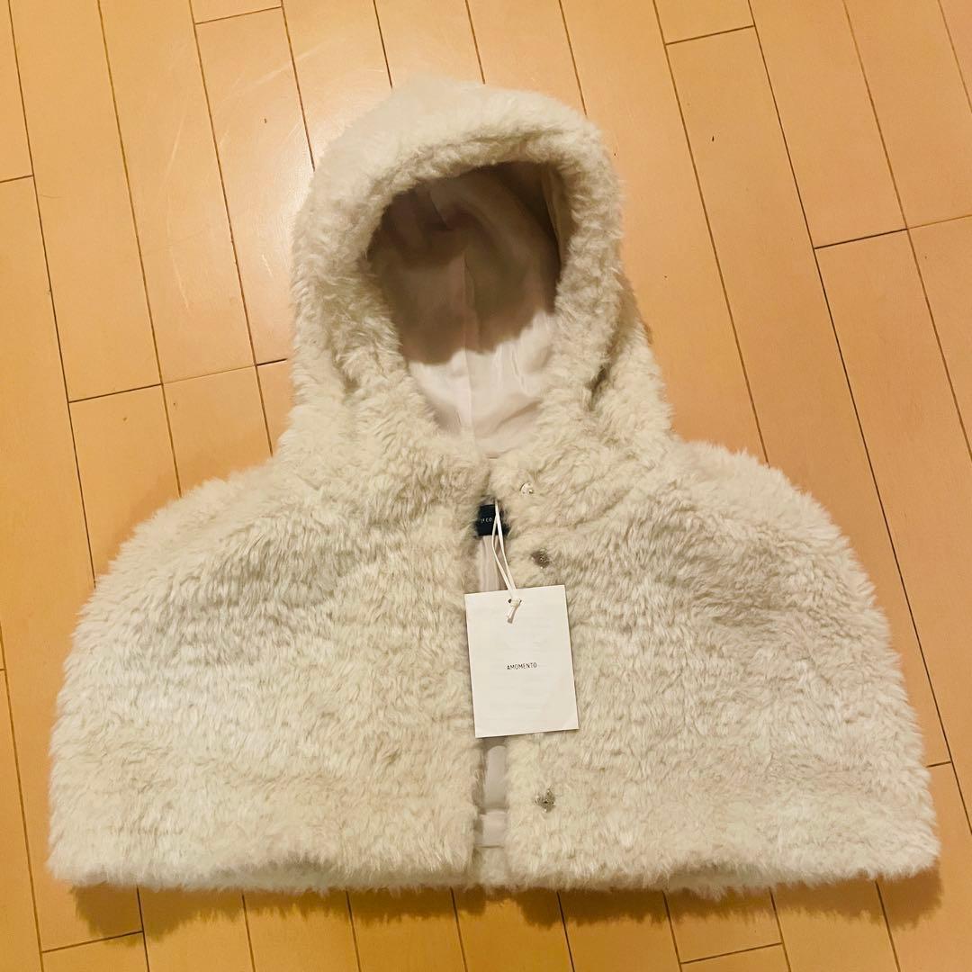 ジャケット・アウター AMOMENTO HAIRY HOODED CAPE