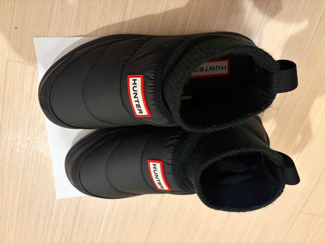 【美品】HUNTER インアウトパファーニットカフブーツ ブラック　2025年