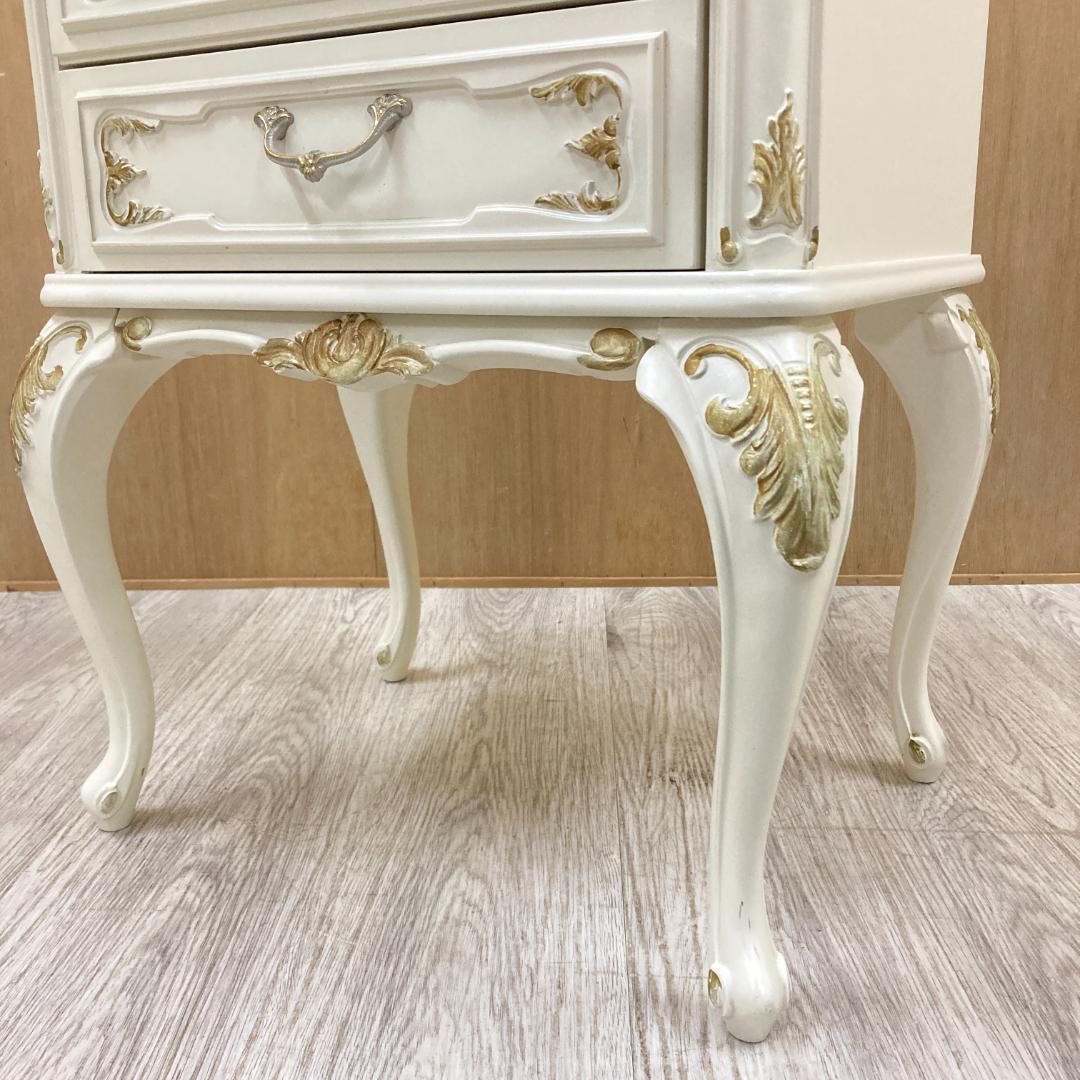 姫系　猫脚　サイドチェスト　ナイトテーブル　ロココ調　A