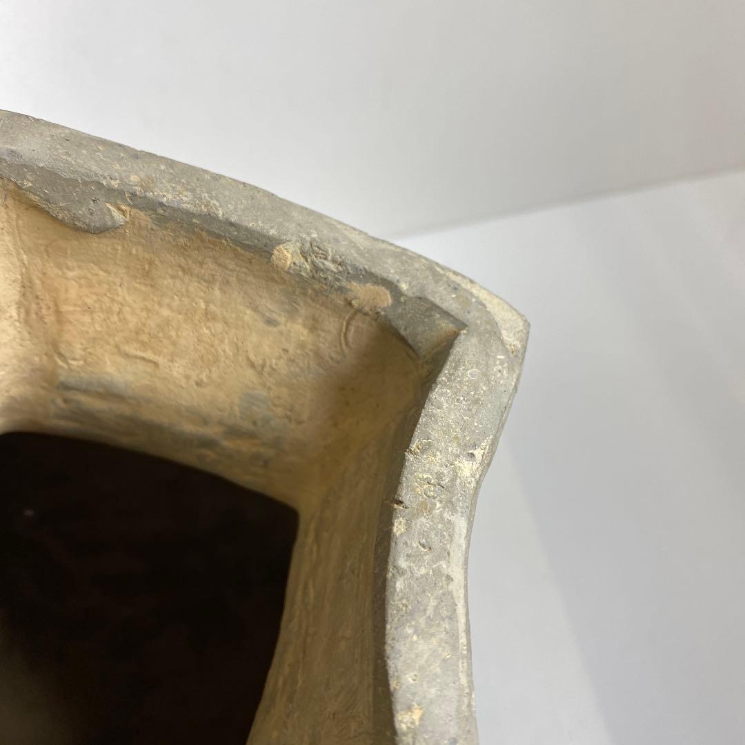 専用中国漢時代　灰陶蓋付　加彩方壷　高さ39.7㎝　タエサカ　東な7-0301②