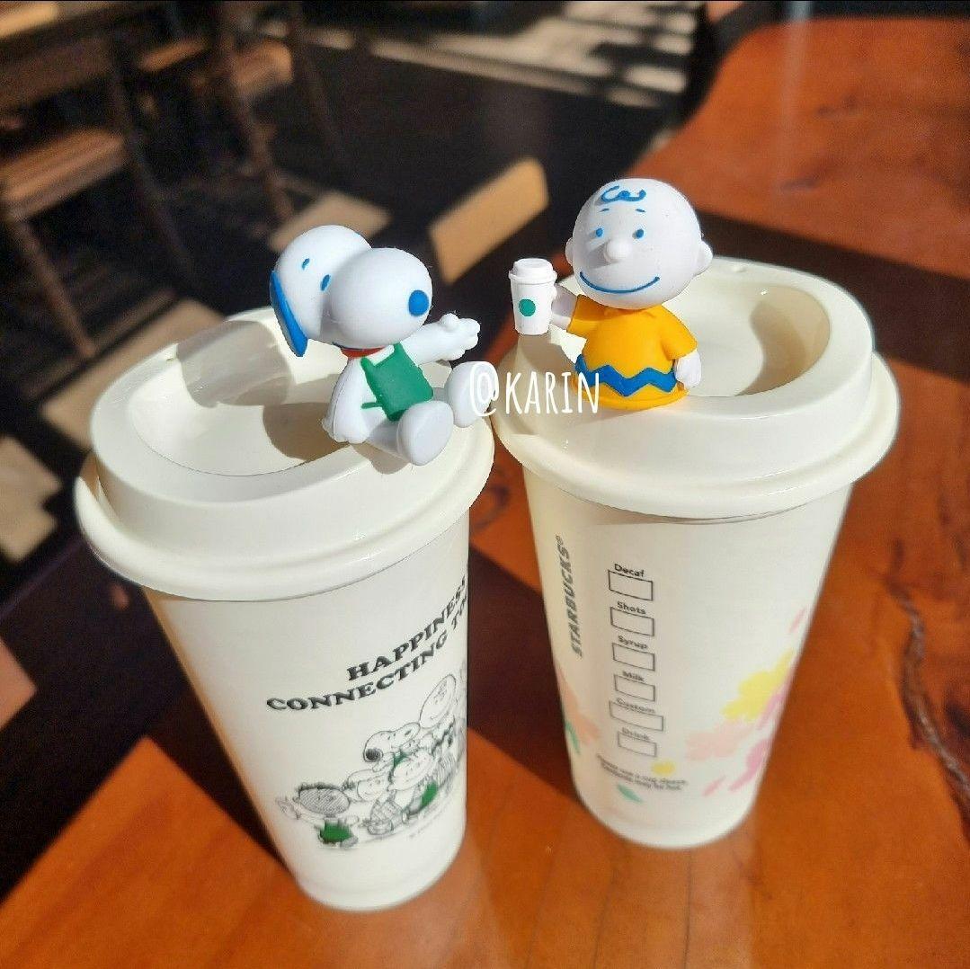 ベトナムスタバ ★ SNOOPY ドリンクホールキャップ セット