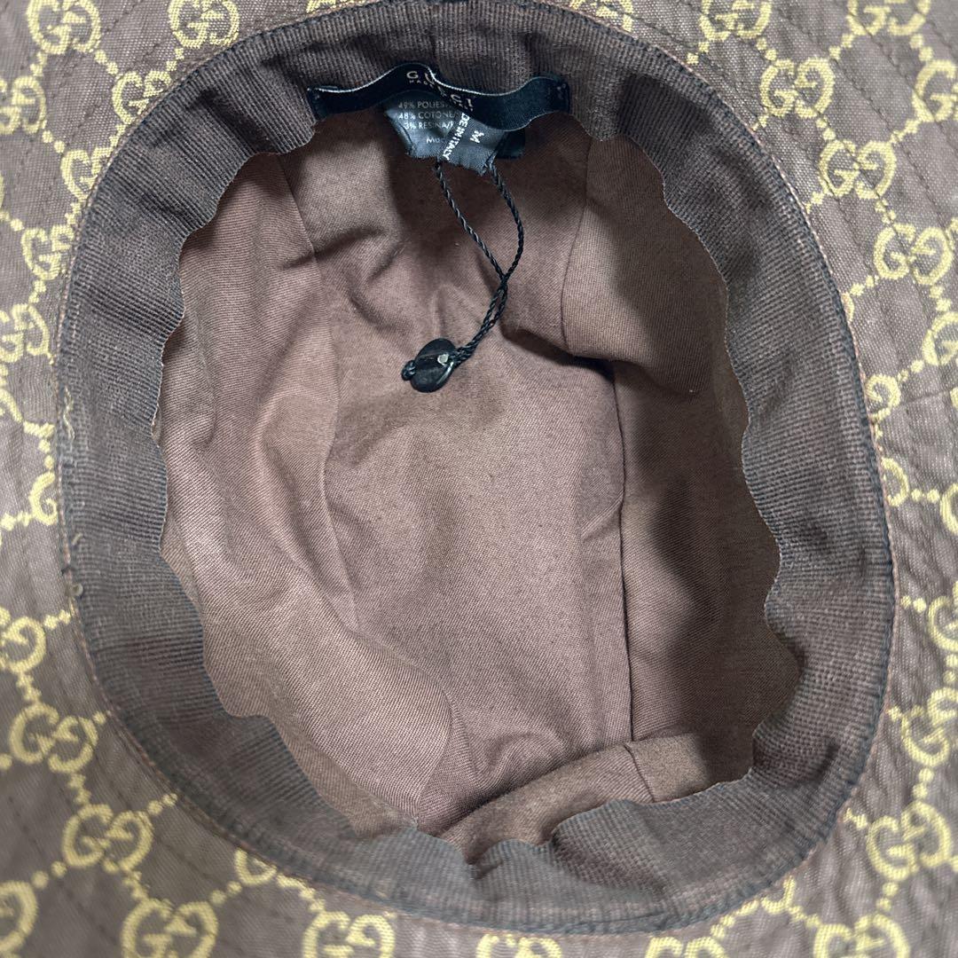 美品✨グッチ GG キャンバス バケットハット シェリーライン ハット　帽子