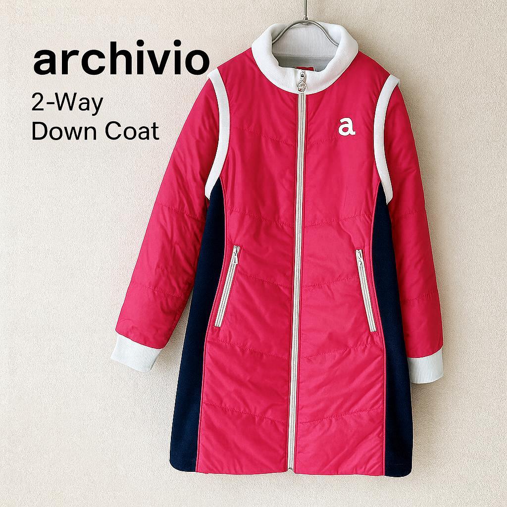 美品⭐️ARCHIVIO アルチビオ 2WAY 中綿ジャケット ピンク S