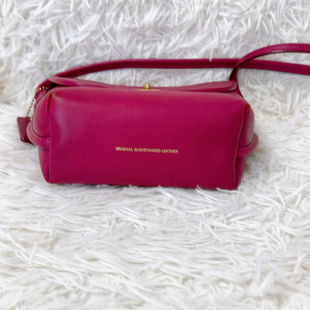 百貨店限定✨希少色 美品 コーチ ショルダーバッグ バイオレットピンク 逆台形型