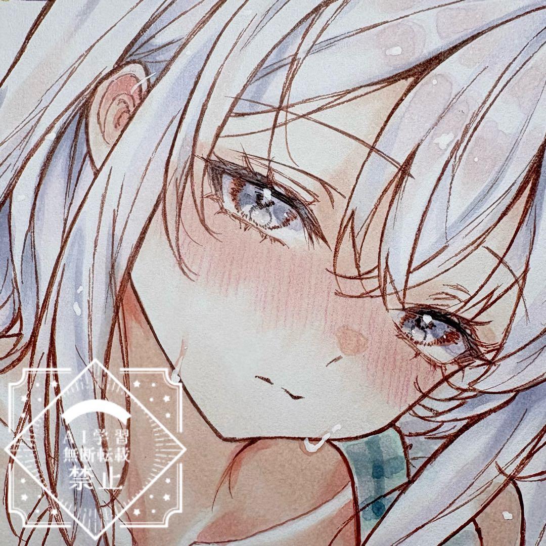 く*み様 一点物 オリジナル 色紙 手描きイラスト アナログ 女の子 創作 原画