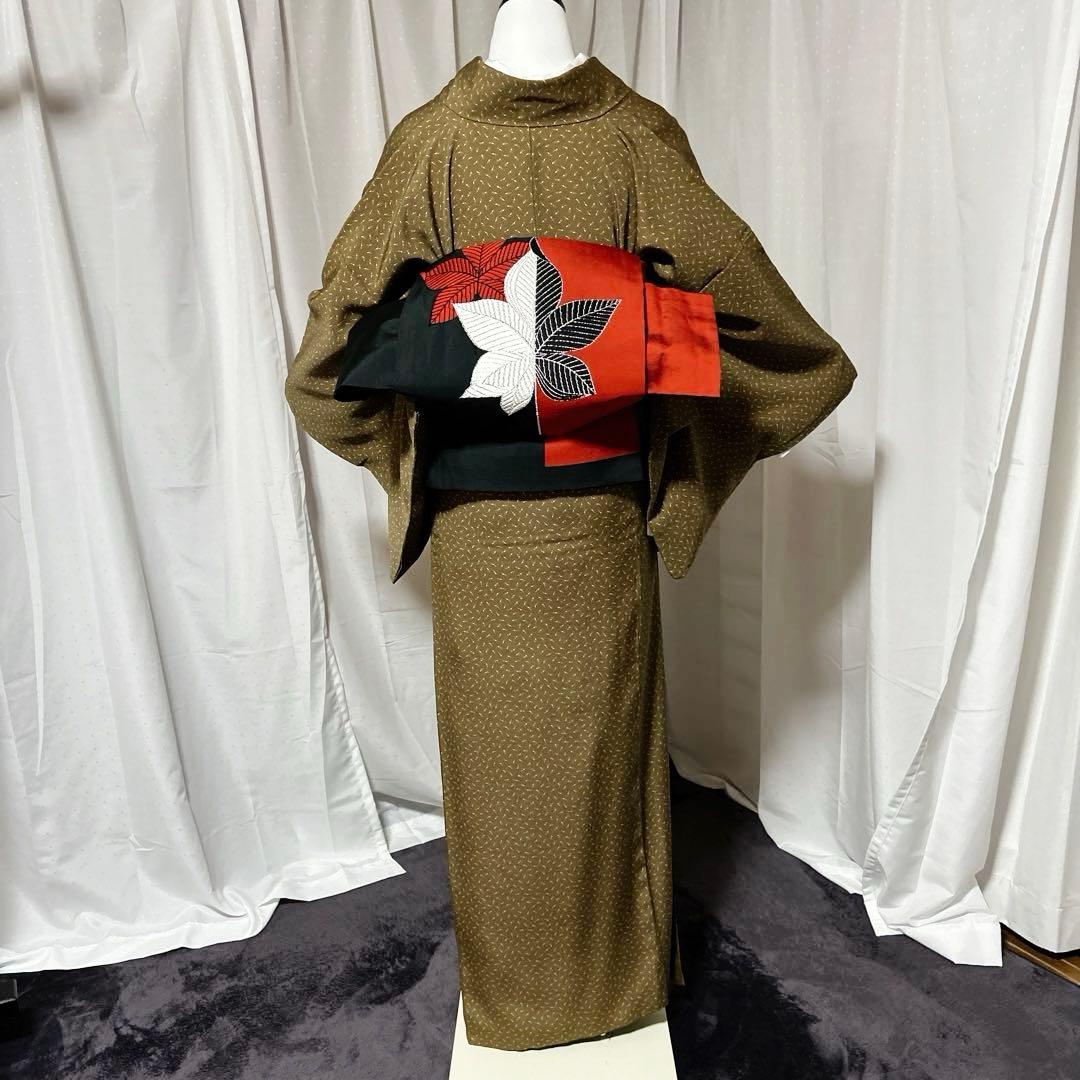 ま*ー様 未使用近い　美品　袷　さが美　正絹　江戸小紋　フルセット　西陣唐織名古