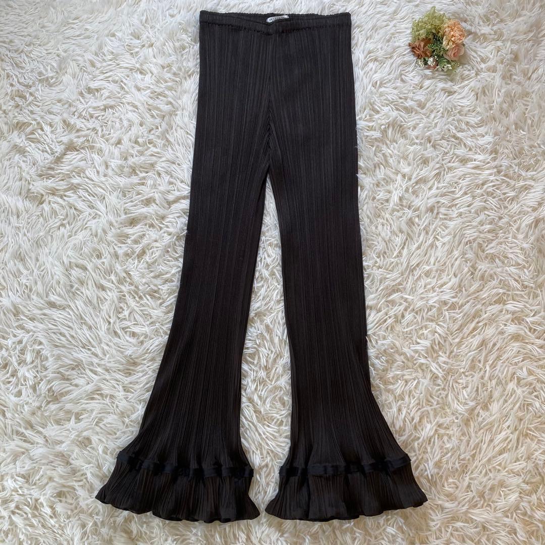 未使用級 極希少 プリーツプリーズ イッセイミヤケ フレアパンツ デザイン 黒